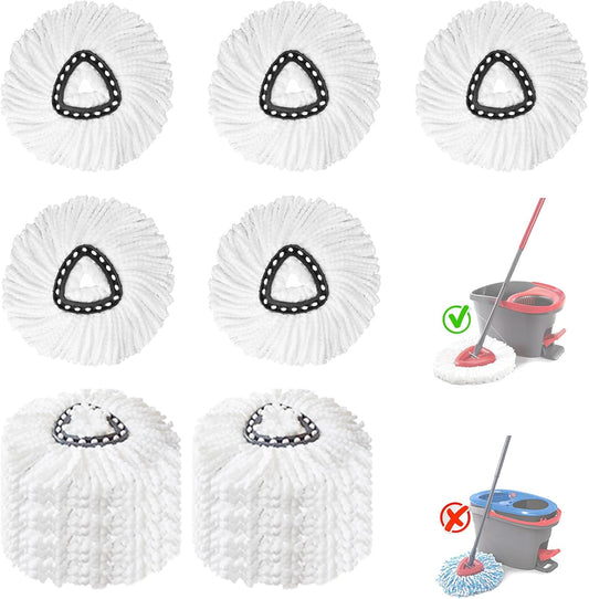 10 Pack Spin Mop Replacement Heads, 100% Microfiber Spin Mop Refill for Easy Wring, 360 Degree Spinning Mop Head Replacement Compatible with Triangle Spin Mop for Easy House Cleaning Floor Mopping