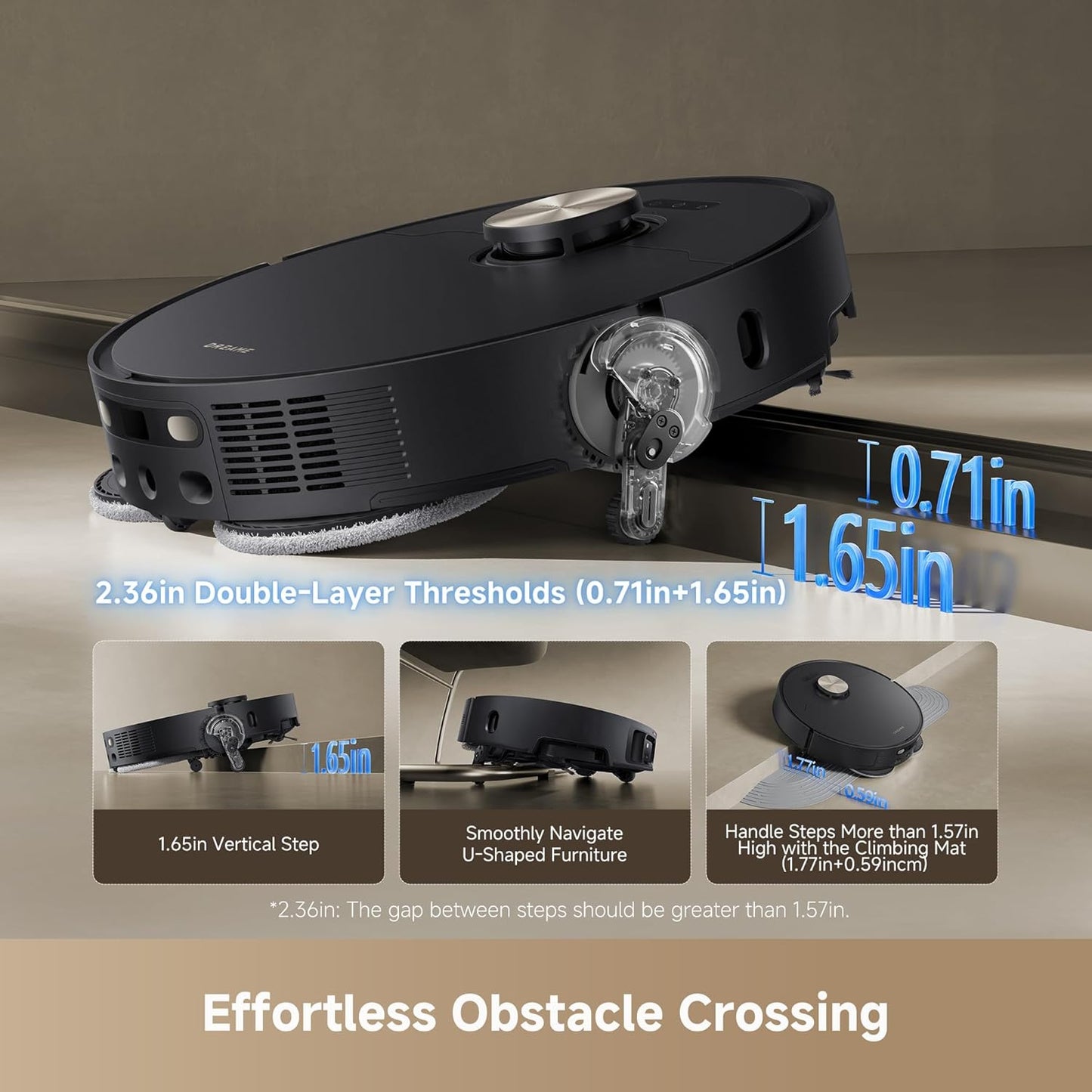 DREAME L50 Ultra Robot Vacuum and Mop Black with Auto-Empty and Mop Self-Cleaning, Precise Obstacle Avoidance, 19,500Pa Suction, HyperStream Detangling DuoBrush