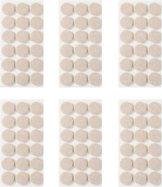 Furnigear Felt Furniture Pads for Hardwood Floors - Self Adhesive Chair Felt Pads, Floor Protector for Furniture Feet, Furniture Sliders Moving Your Furniture Smoothly - Anti Scratch 108 Pcs 1" Round