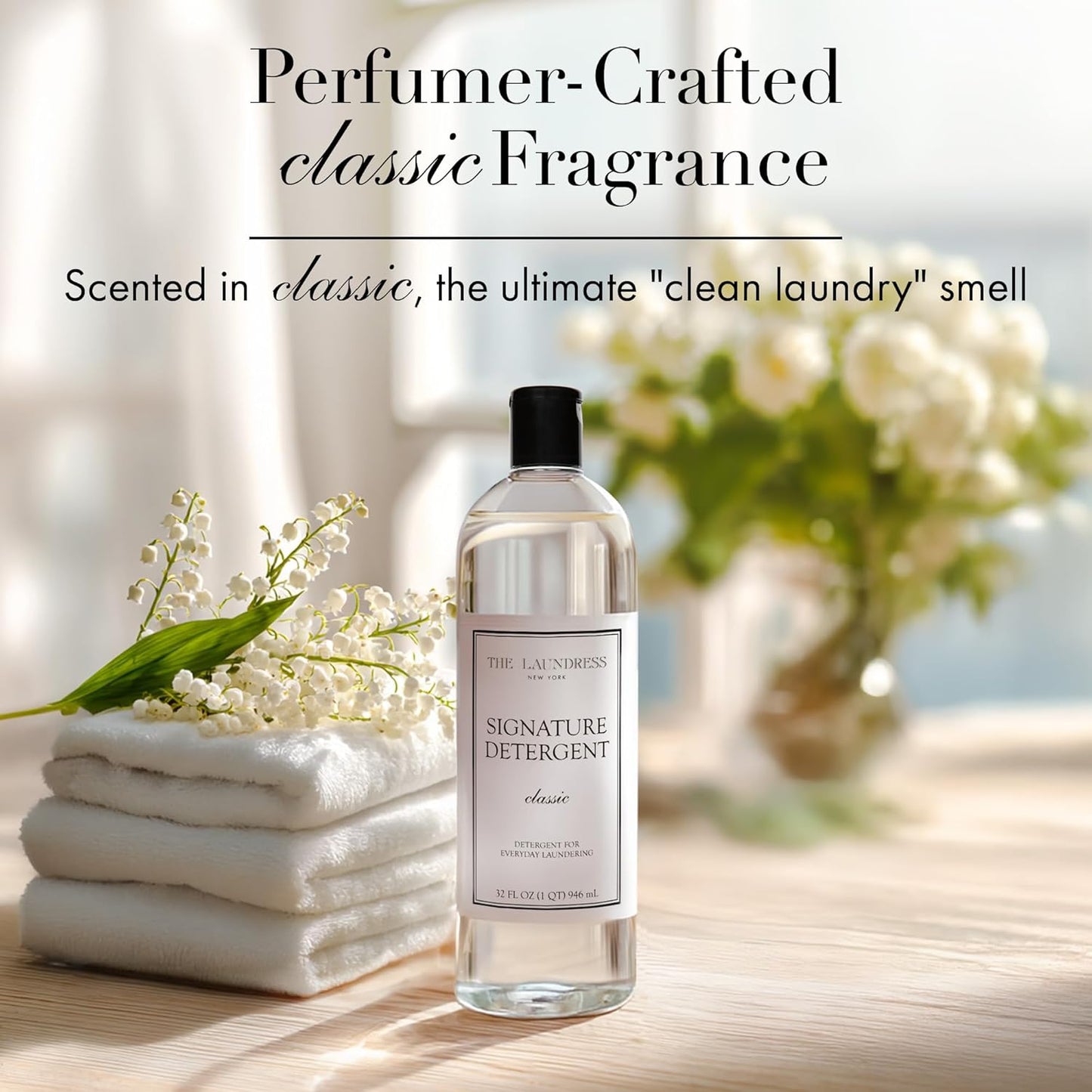 The Laundress Luxury Laundry Detergent, 31 Loads, Scented Signature Classic Fragrance, Concentrated Triple Enzyme Deep Cleaning and Targeted Stain Remover, 96% USDA Biobased Product