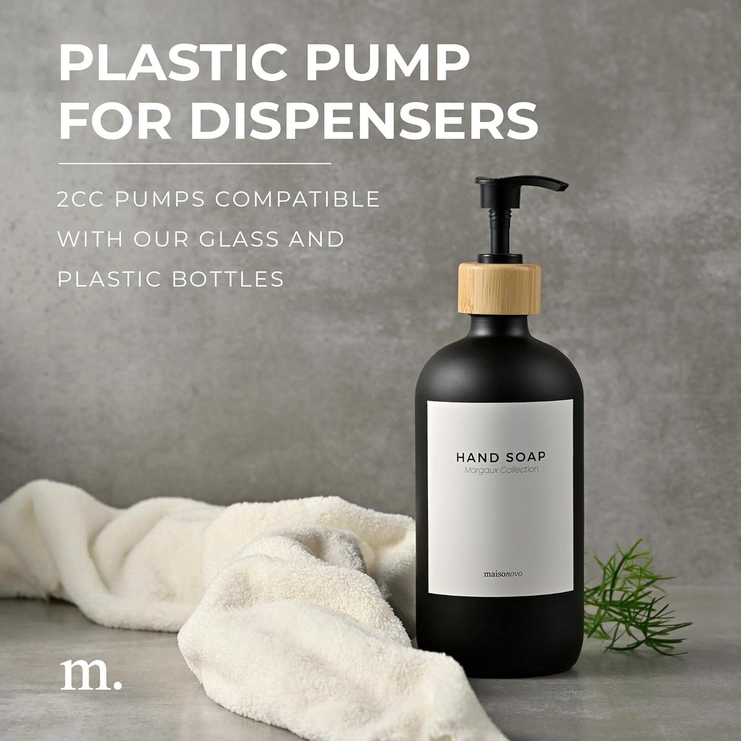 MaisoNovo Soap Pump Replacement - 2X Black Bamboo Pumps - Pump Dispenser - Soap Dispenser Pump Replacement - Stainless Steel Soap Pump - Pump for Soap Dispenser