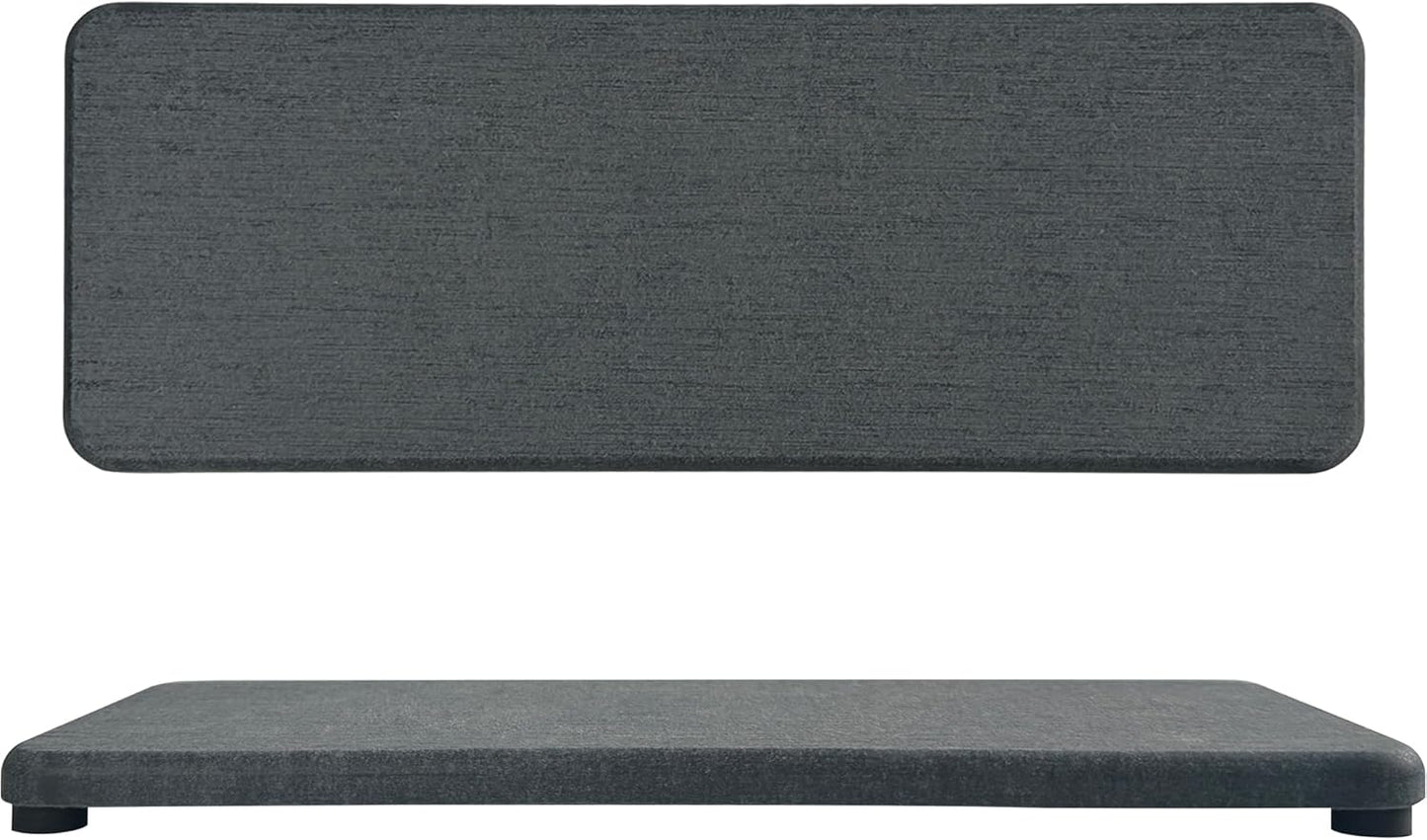 2 Pcs Water Absorbing Stone Trays, Kitchen/Bathroom Sink Soap Dish, Diatomite Tray Used for Hand Soap & Cosmetic Bottles in The Modern Home, 3.15" W x 8.7" L, Dark Gray