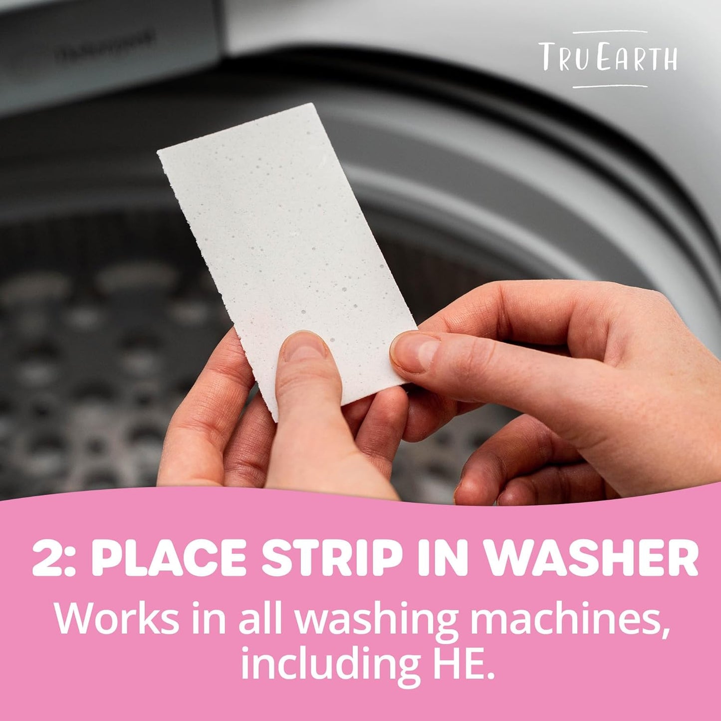 Tru Earth Hypoallergenic Baby Laundry Detergent Sheets/Strips for Sensitive Skin, 64 Count, Up to 128 Loads: Fragrance Free Baby Detergent Laundry Newborn, Children