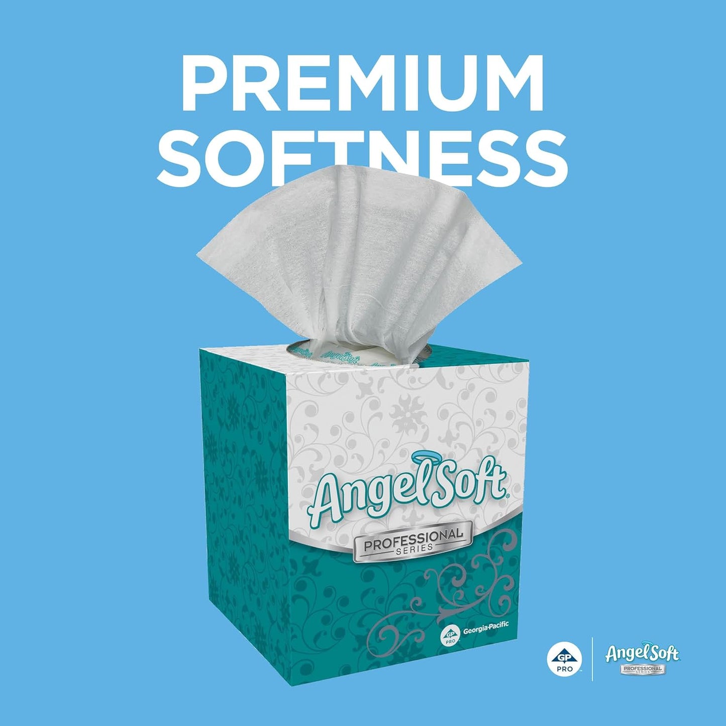 Angel Soft Professional Series 2-Ply Facial Tissue (46580), 96 Sheets, 36 Boxes, Bulk Pack, Ideal for Bathrooms, Meeting Rooms, Reception Areas