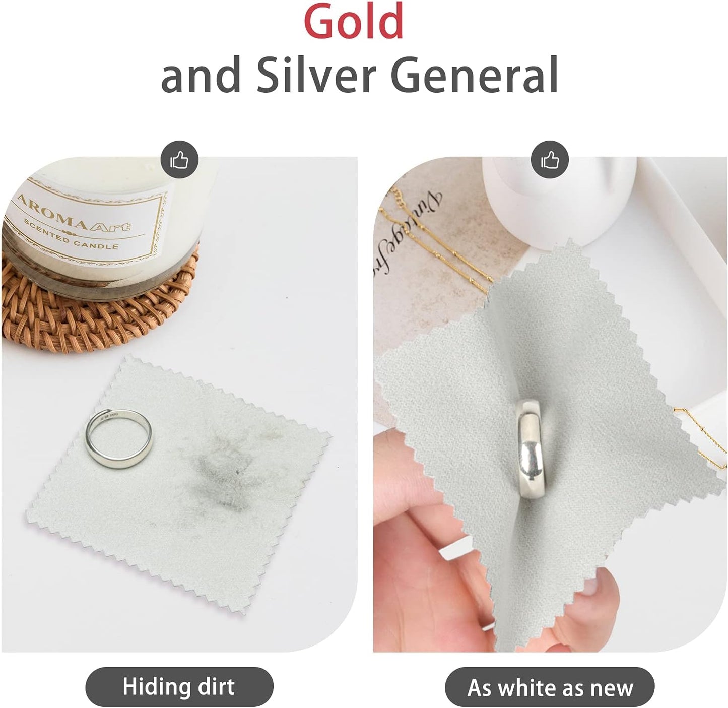 CATIFLIN 100pcs Jewelry Cleaning Cloth, Silver Polishing Cloth Individually Wrapped, Small Jewelry Polishing Cloth for Sterling Silver, Gold, Platinum and More (Light Gray, 3.15" x 3.15")