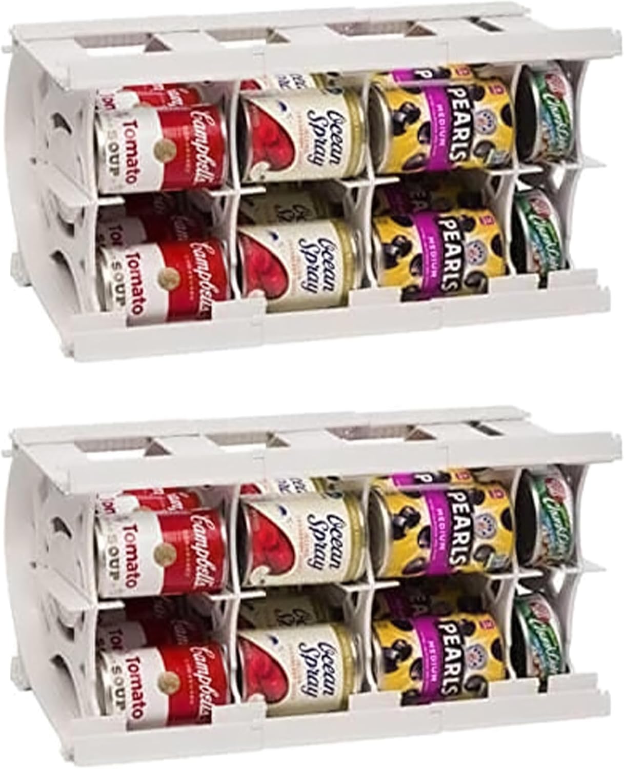 Shelf Reliance Cansolidator Cupboard - 2-Pack Can Organizer for Pantry, Stackable Soda Can Storage for Kitchen, Holds 20 Cans of Food or Soda