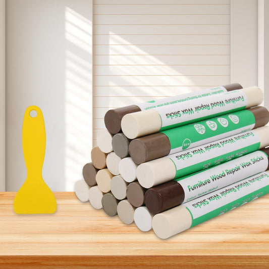 Furniture Markers Touch Up, 20 Colors Wood Filler Sticks, Wood Wax Crayons for Repairing Scratches, Scuffs, Cracks, Holes on Furniture, Floors, Cabinets, Tables, and Doors - Wood Veneer Series