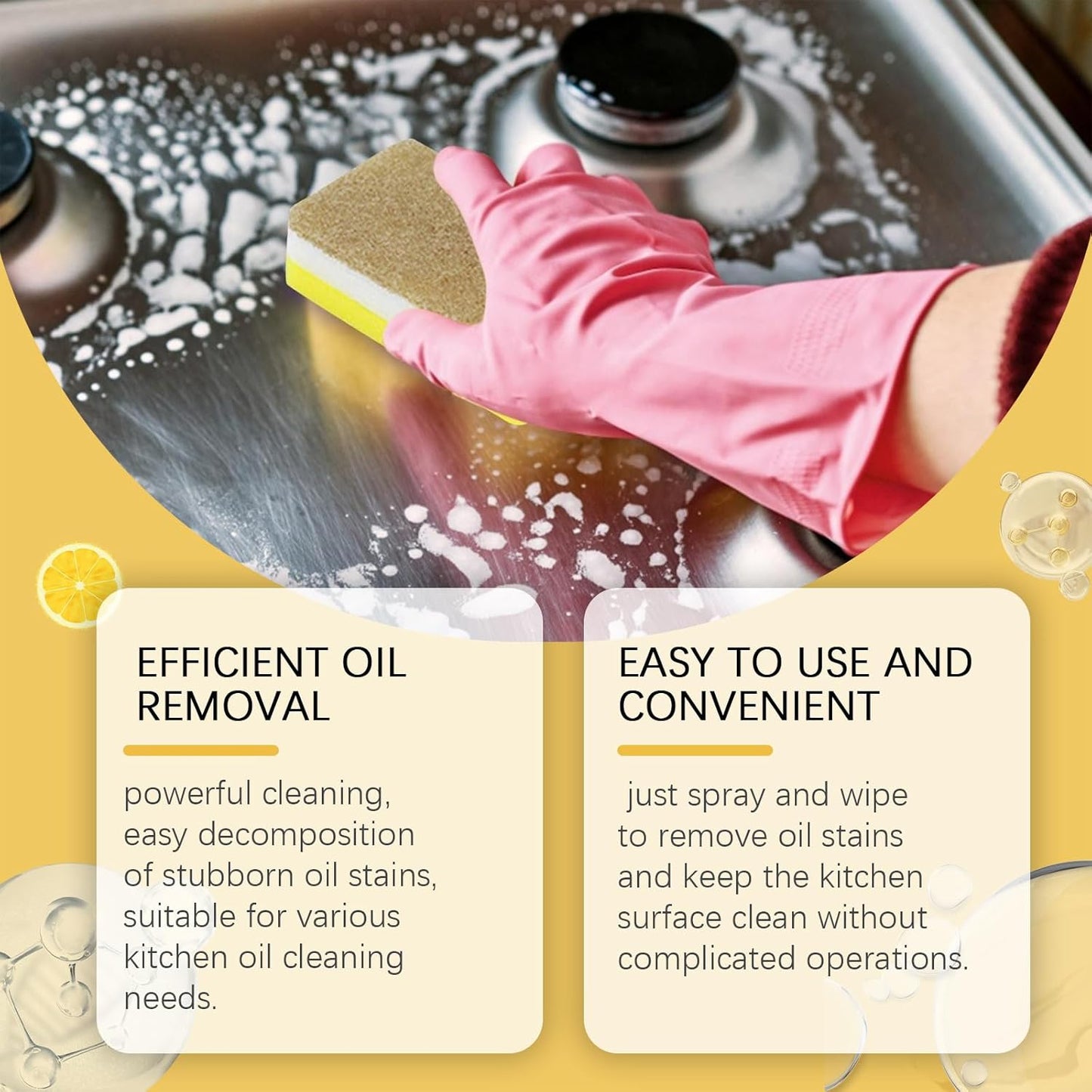 Multifunctional Powerful Kitchen Foam Cleaner, Rotateepic Foam Cleaner, Greasy Dirt Clean Spray, All-Purpose Heavy Duty Degreaser Cleaning Spray for Oven, Stove and Range Hood (2pcs)