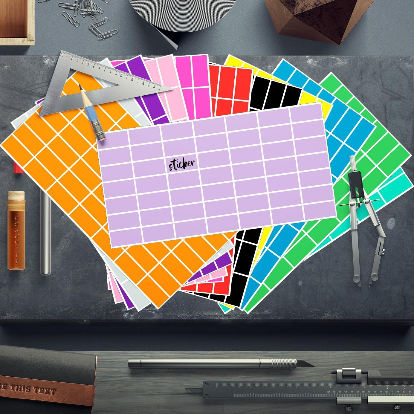 YSHIHE Colored Label Stickers,Rectangular Color Coding Stickers 1.57 x 0.75 Inch (40mm x 19mm),12 Assorted Colors for Inventory Organize, File Classification - 1176 Pack