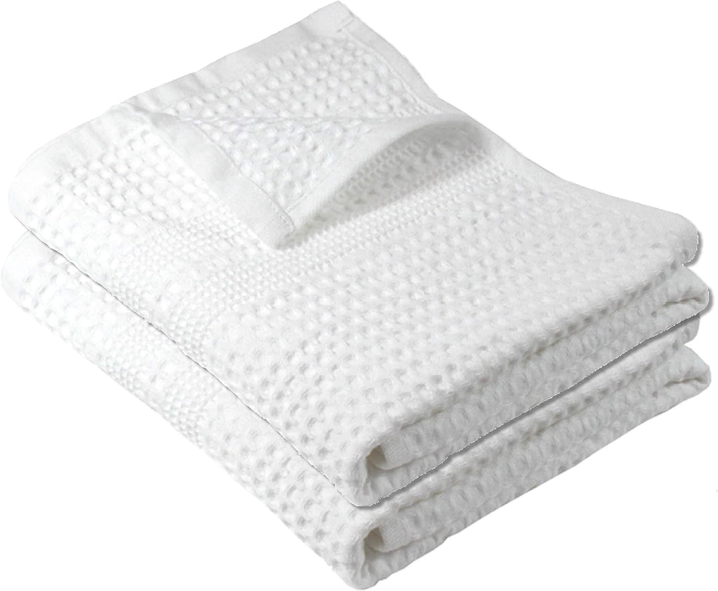 GILDEN TREE Waffle Hand Towels for Bathroom Quick Dry Towel Super Absorbent Thin 100% Cotton Hand Towels Lint Free, Hand Towels for Bathroom Set of 2, Classic Style (White)