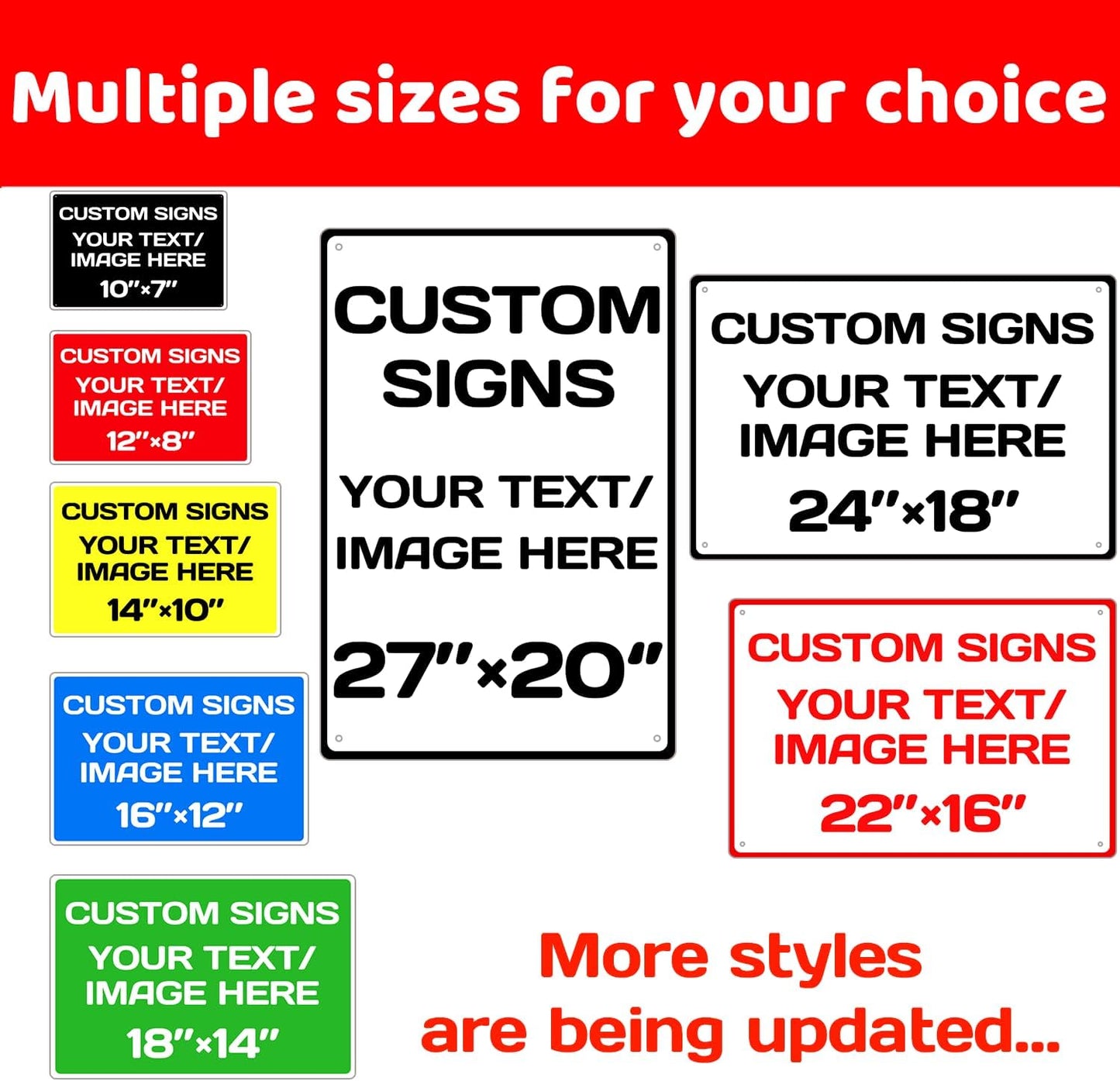 Personalized Aluminum Weatherproof Metal Signs - Custom Text & Picture, Multiple Sizes, Hazard, Garden, Custom Door & Business Signs