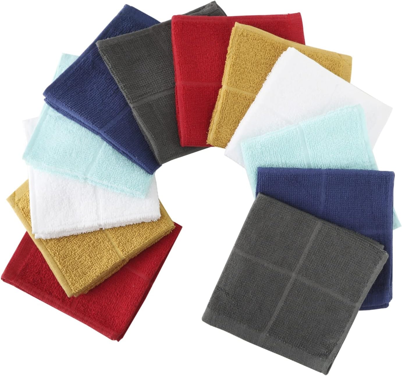 Glynniss Dishcloths Kitchen Highly Absorbent Dish Rags 100% Cotton Dish Cloths for Washing Dishes (Aqua Sky)