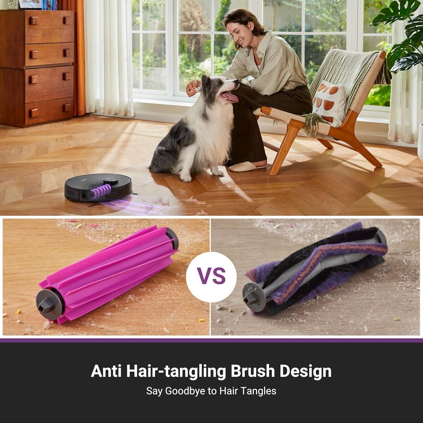 Eureka E20 Plus Robot Vacuum and Mop Combo, Robot Vacuum Cleaner with Bagless Self Emptying Station, 45-Day Capacity 8000Pa Suction and Anti Hair-Tangling Brush App Control LiDAR Navigation