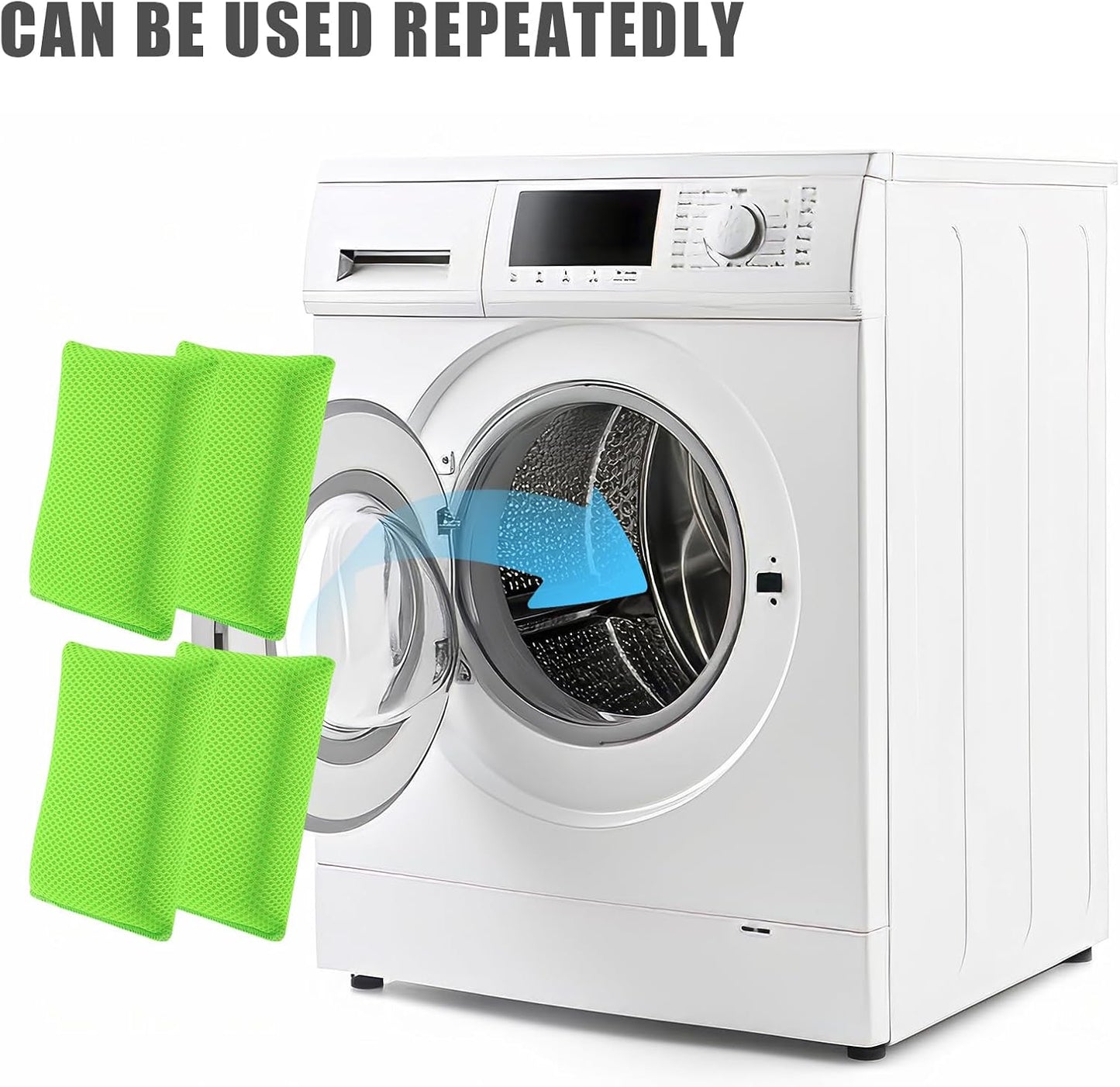 4 PCS Bug Scrubber Sponge Car, Bug Remover Wash Sponge，Car Cleaning Sponge for Bugs, Tar, Grime - Paint-Safe, Reusable Wash Sponges Kit(Green)