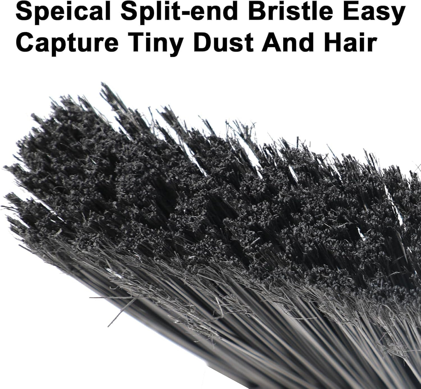 3PCS Heavy Duty Angle Broom, Long Pole Brooms for Indoor, Outdoor Sweeping, Kitchen to Courtyard, Black