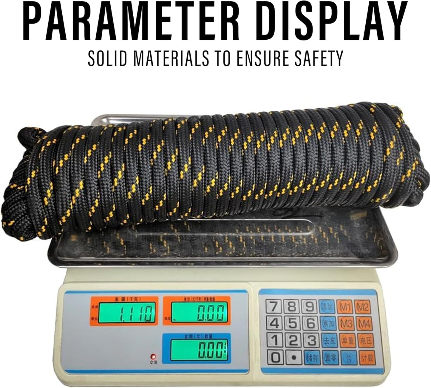 Diamond Braided Polypropylene Rope Nylon Rope Mix Thick Heavy Duty Ropes 1/2 inch 100ft High Strength Perfect for Clothesrope Camping Hiking and Other Outdoor Activities Black 100ft