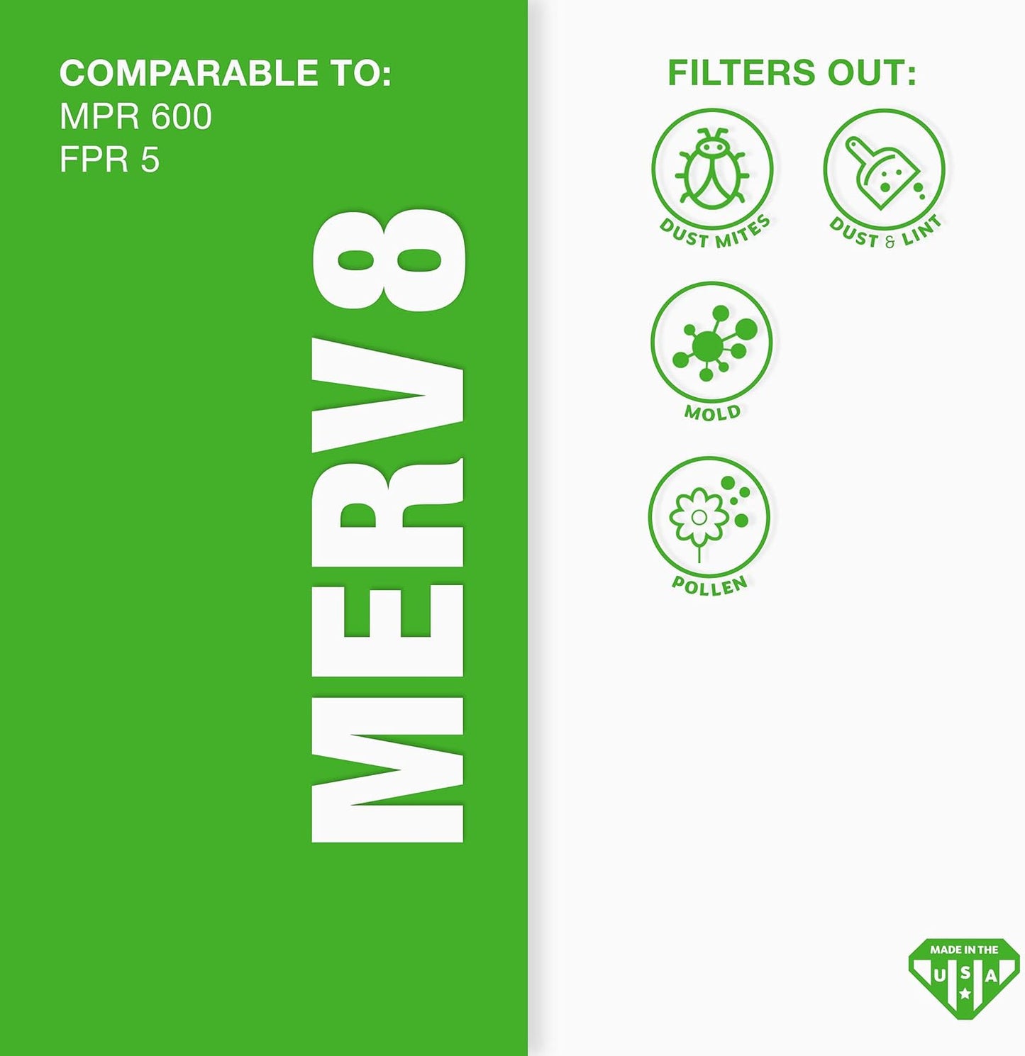 Aerostar 12x14x1 MERV 8 Pleated Air Filter, AC Furnace Air Filter, 6 Pack (Actual Size: 12" x 14" x 1")