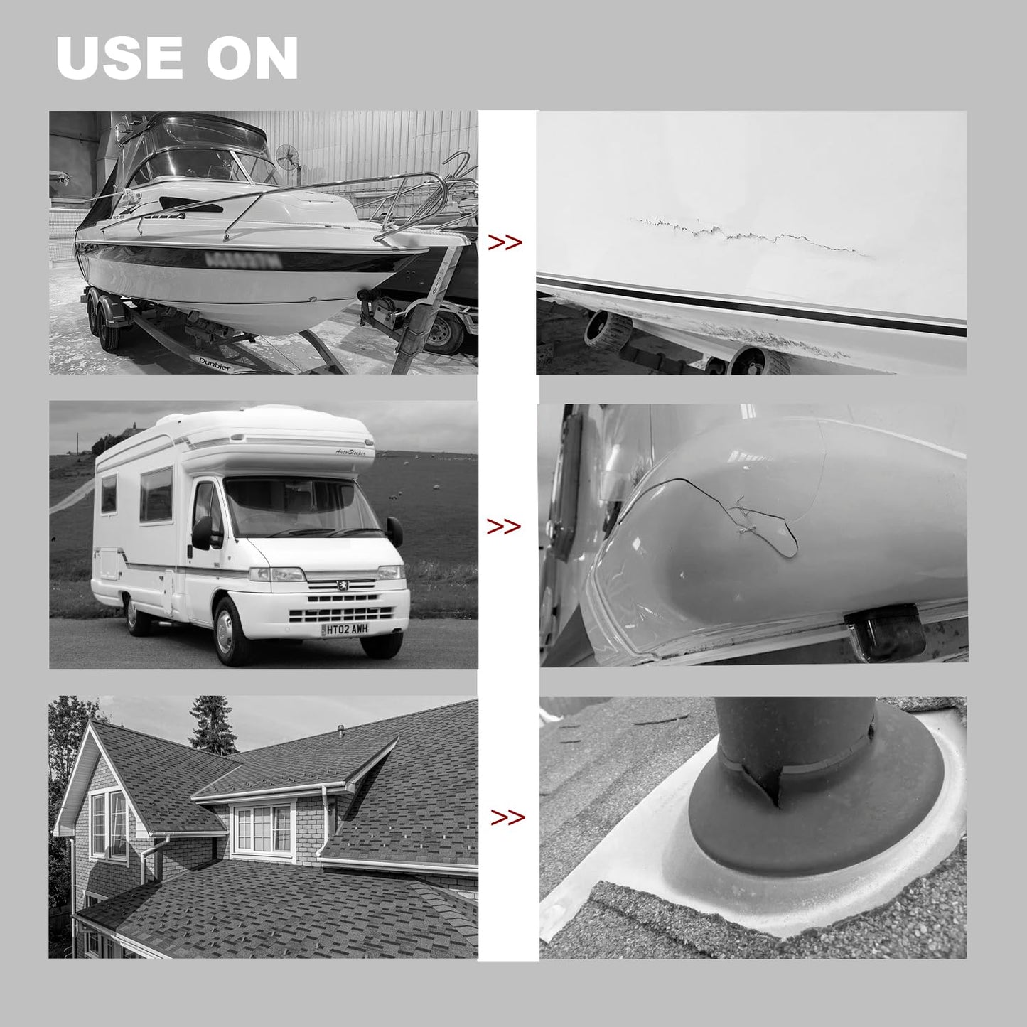 White RV Roof Sealant Tape, 6" x 10' Waterproof Repair Seal Tape – Extra Thick, UV-Resistant, Weatherproof Patch for Permanent Leak Sealing on RVs, Trailers, and Mobile Homes