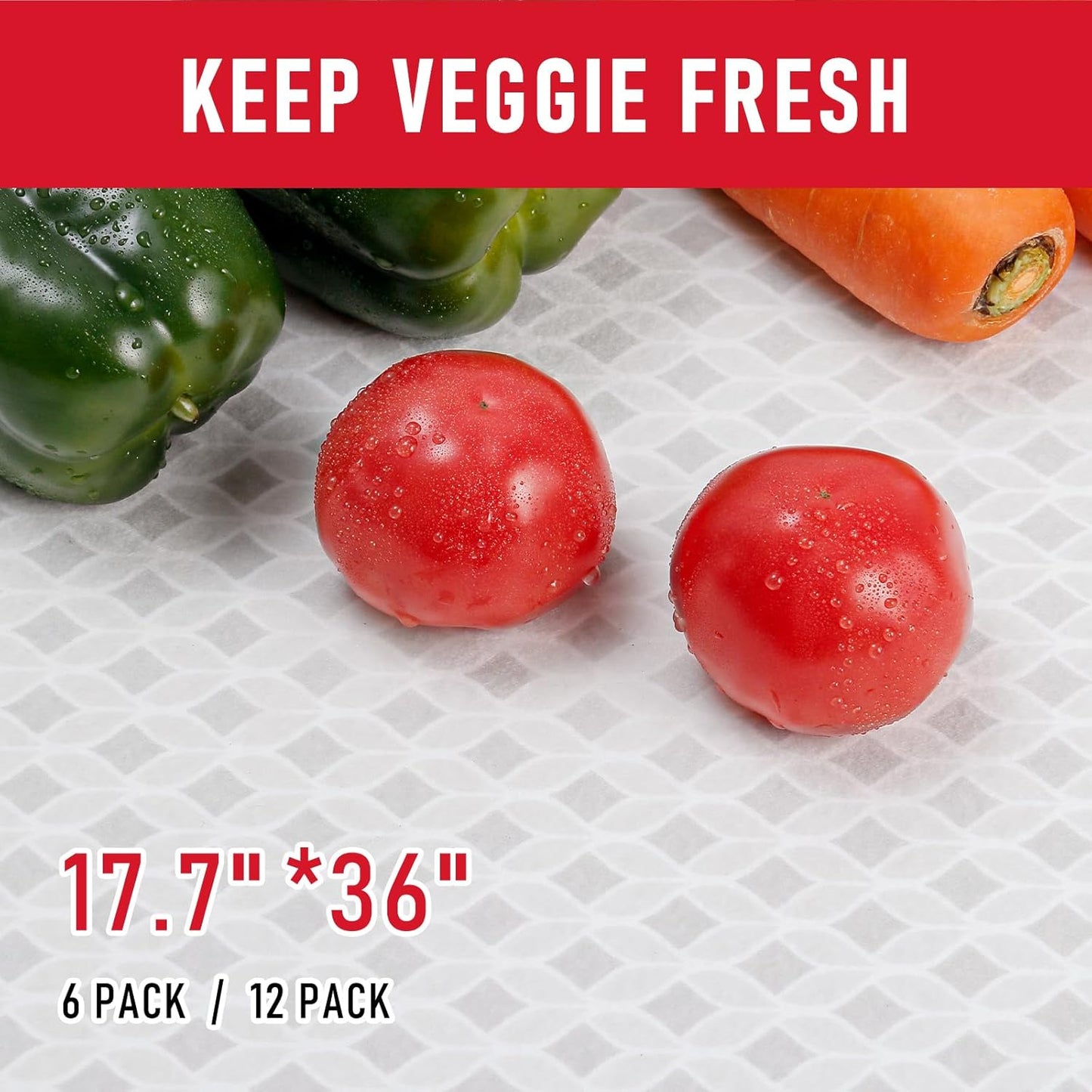 Cooyes French Door Refrigerator Liners 17.7" x 36", Absorbent Strong Grip Fridge Mats Machine Washable, Non-Adhesive Refrigerator Shelf Liner for Fridge Bins & Kitchen Cabinets