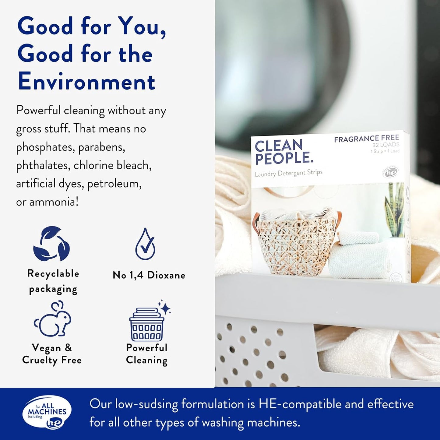 The Clean People Laundry Detergent Sheets - Laundry Soap - Ultra Concentrated, Recyclable Packaging, Stain Fighting - Lavender, 192 Pack