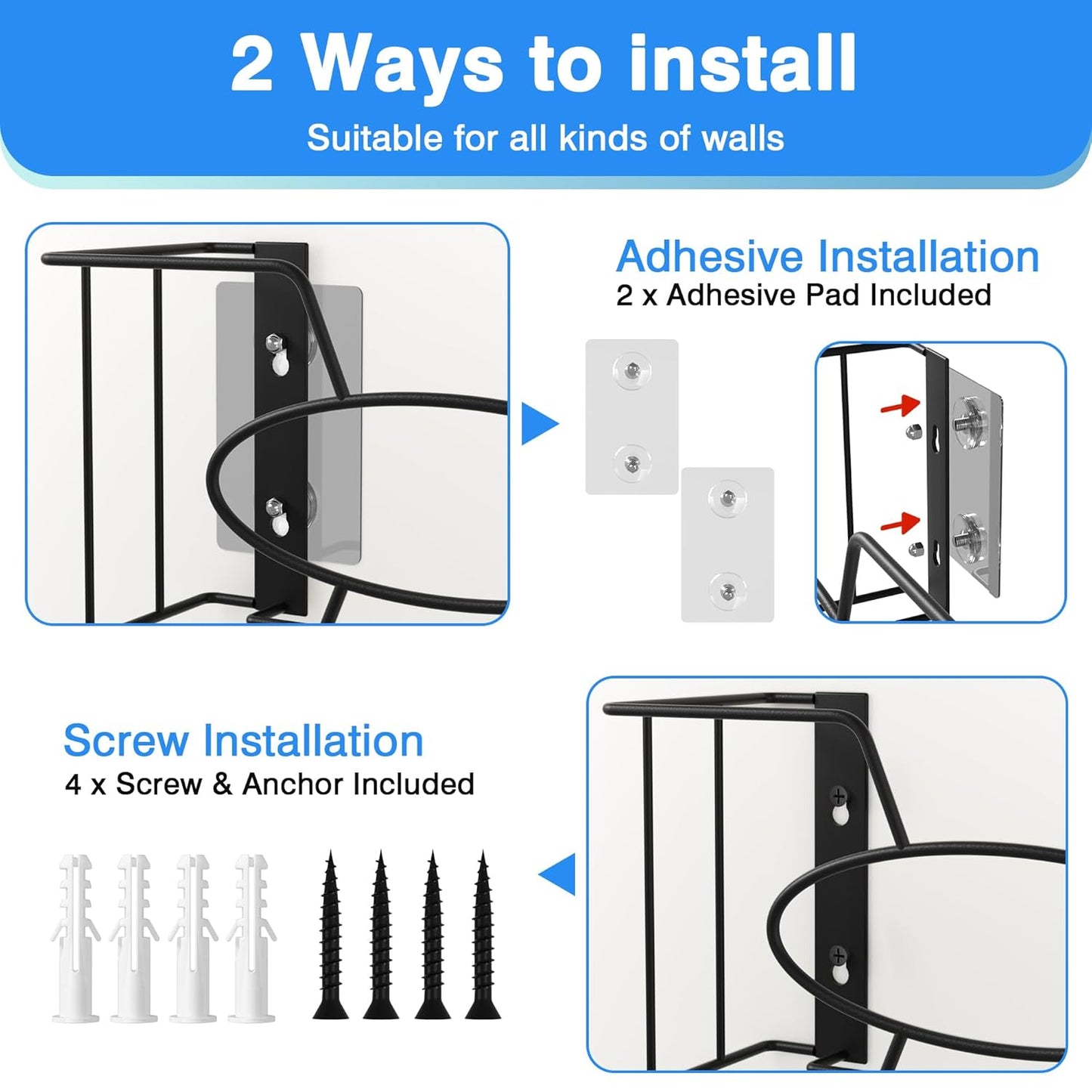 Glove Box Holder for Wall Mount, Disposable Glove Dispenser, Metal Box Organizer for Rubber Latex Gloves Facial Tissue