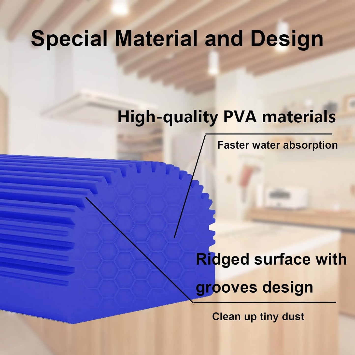 6-Pack Damp Clean Duster Sponge,Magic Sponge Eraser for Housekeeping,Reusable Cleaning Sponge for Blinds,Vents,Mirrors,Glass, Baseboards,Window Track Grooves and Railings(Blue)