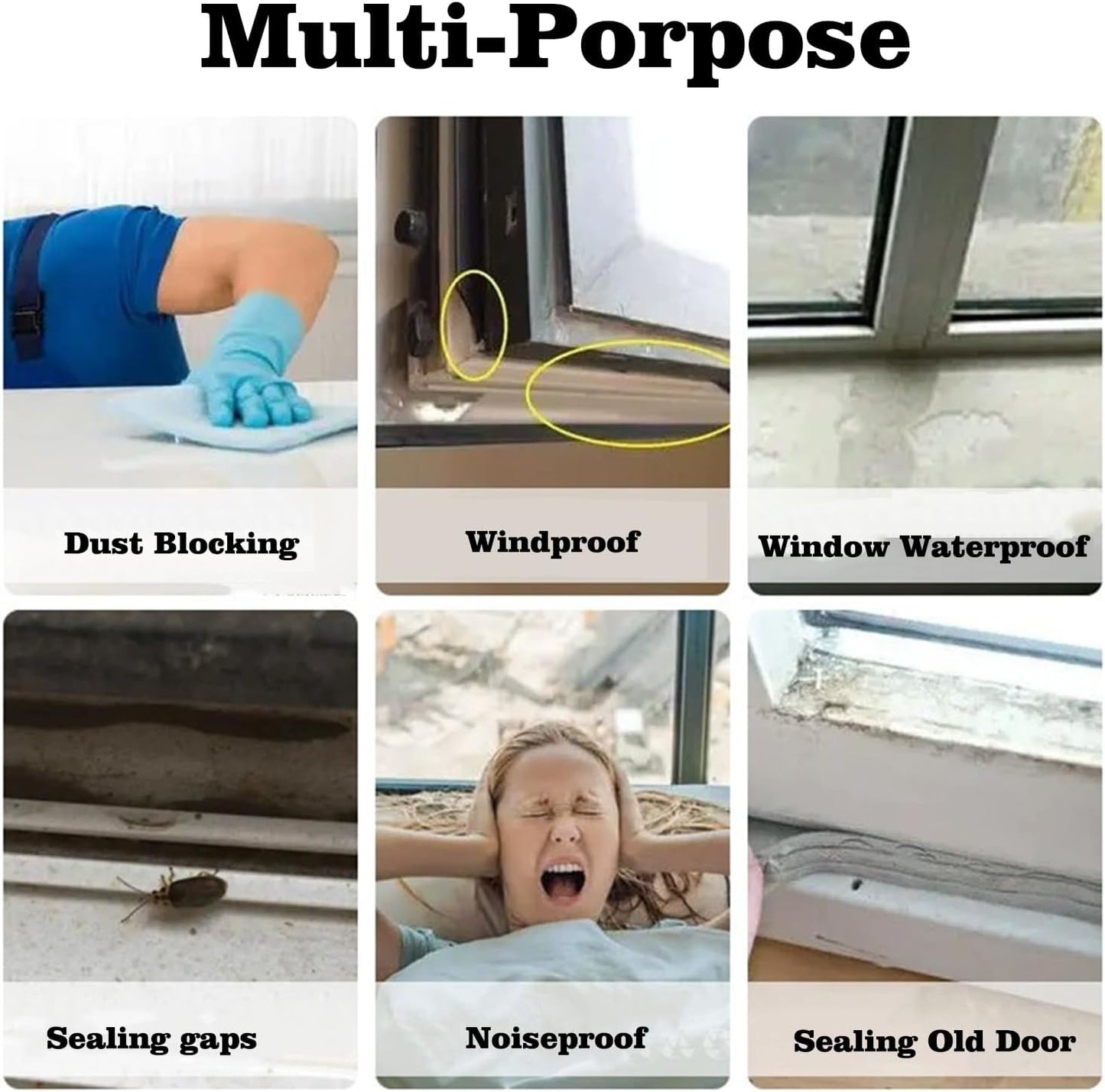 Transparent Window Weather Sealing Tape 2.76 Inch x 16.5 FT Weather Stripping Residue-Free Clear Window Insulation Tape for Doors Windows and Shower Glass