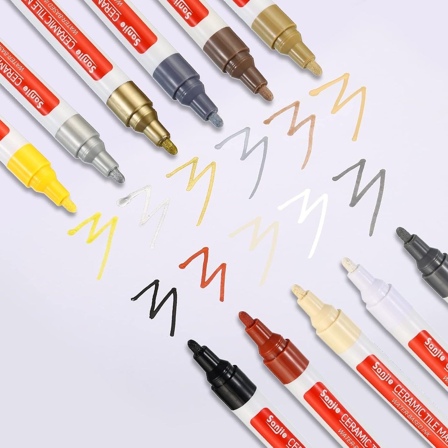 PATIKIL Grout Pen, 4 Pack Beige Tile Marker Waterproof Grout Sealer Pen Tile Repair Pens Paint Pens for Wall Floor Bathroom Kitchen Refresh