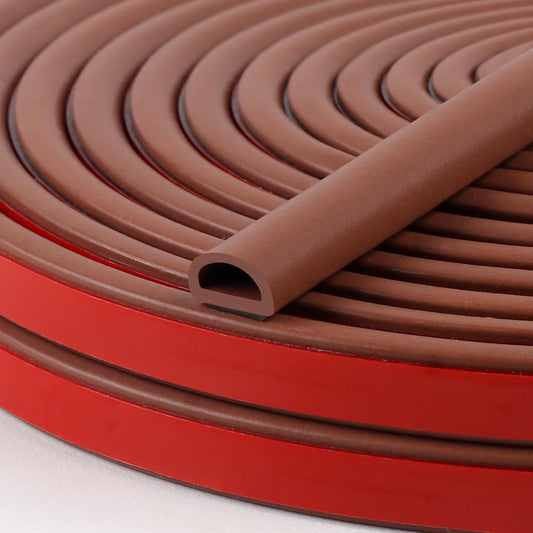 Silicone D Shape Weather Stripping 19.7 Feet Self Adhesive Seal Strip for Doors and Windows