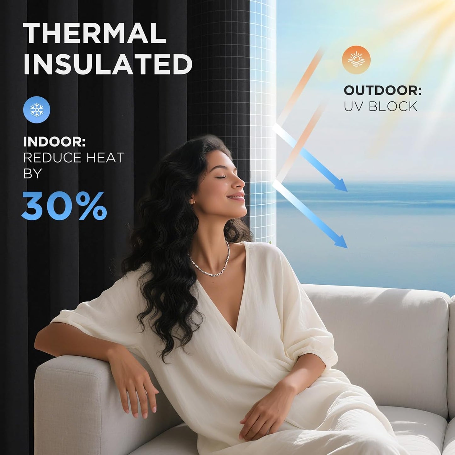 Joydeco Blackout Door Curtain for Doorway Privacy 90 Inches Long, Grommet Closet Curtain for Open Closet, Room Divider for Bedroom Living Room (Black, 52Wx90L, 1 Panel)