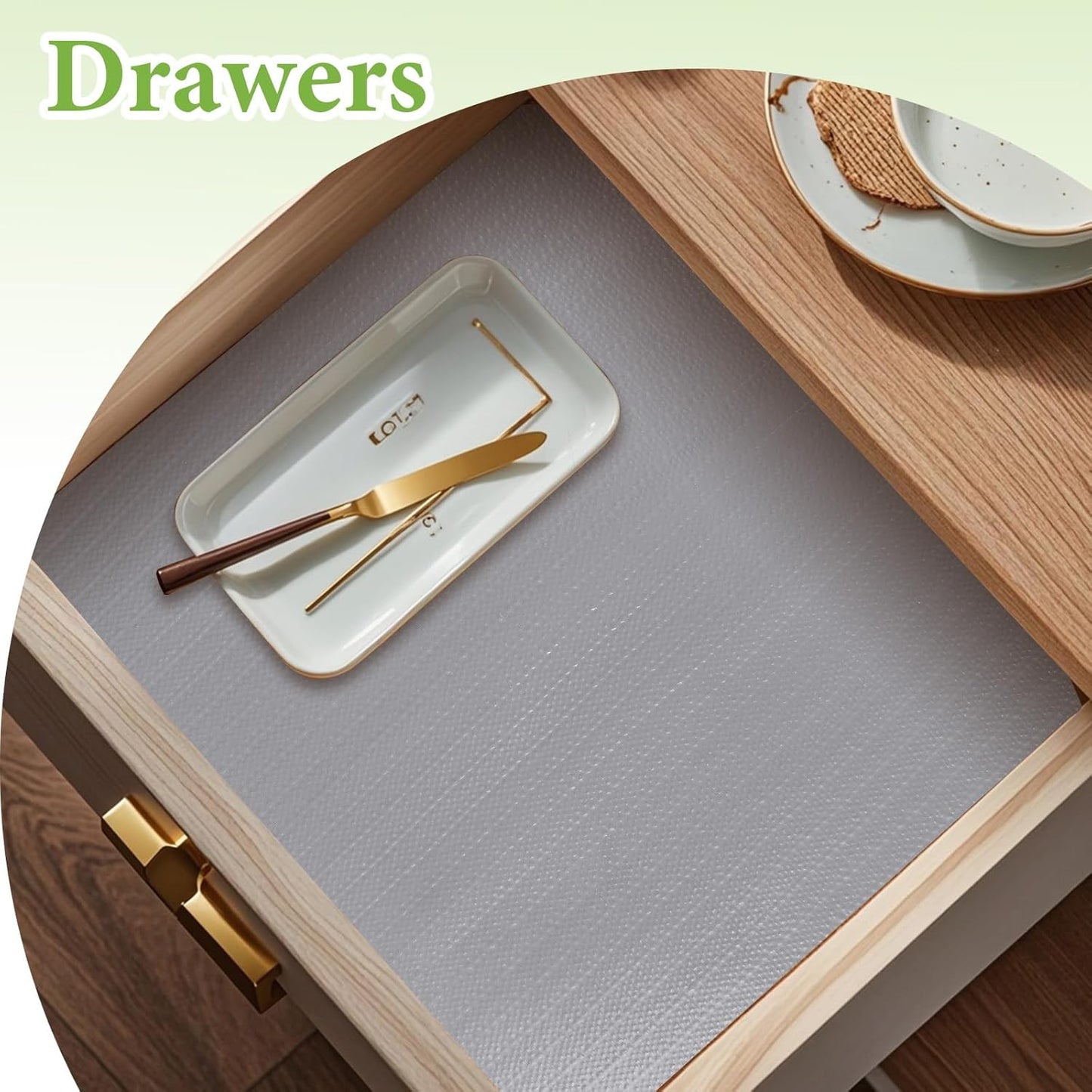 Shelf Liners for Kitchen Cabinets 17in x 20FT Non Adhesive Drawer Liner Grey Thickened Shelf Liner Paper Strong Non-Slip Easy to Clean for Tool Box Refrigerator with Knife and Tape Measure