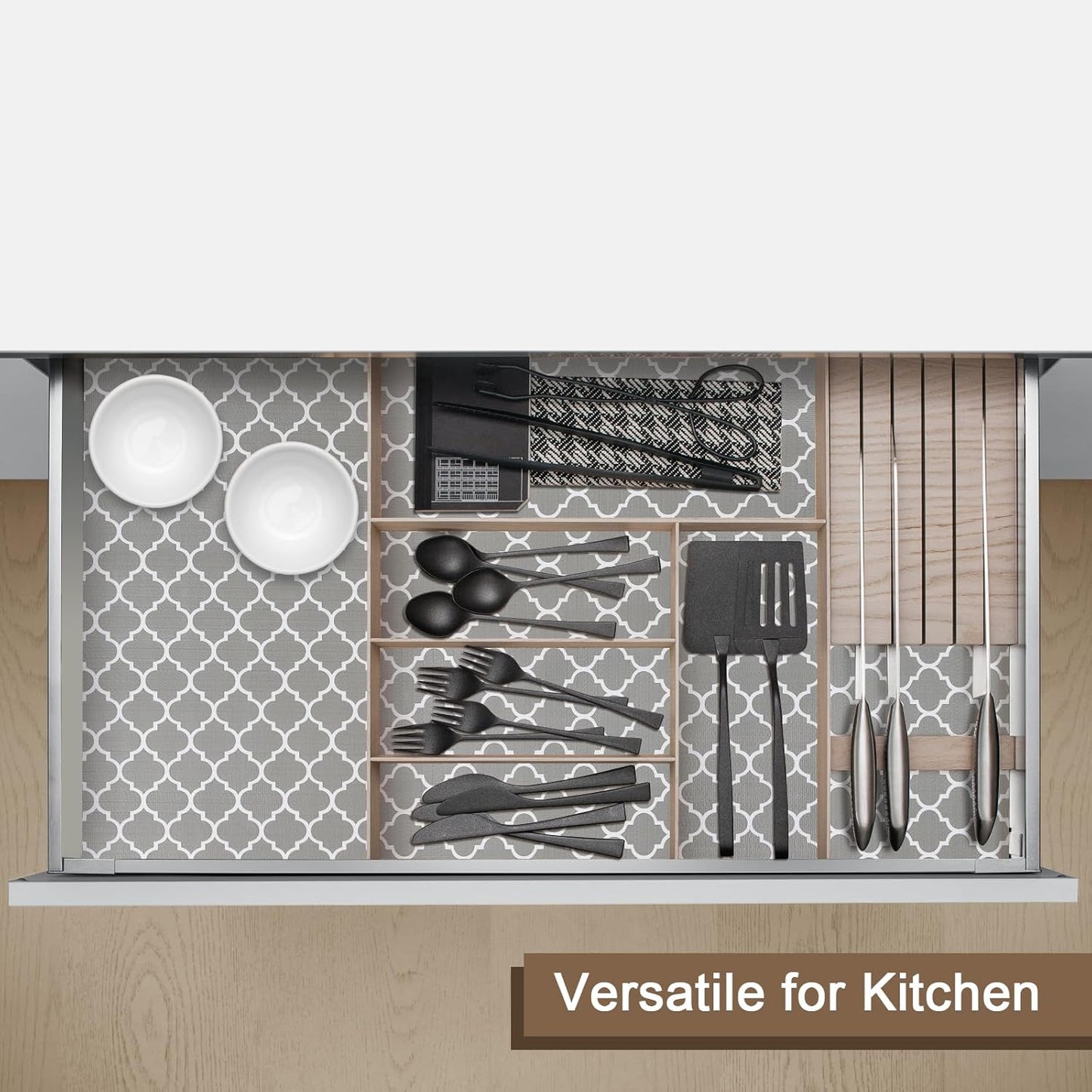 OcePor Non-Adhesive Drawer and Shelf Liner 17.5IN x 30FT，Non Slip Cabinet and Cupboard Liner, Kitchen Cabinet Liners for Shelves, Waterproof Drawer Shelf Liners for Cabinets/Bathroom Cupboard