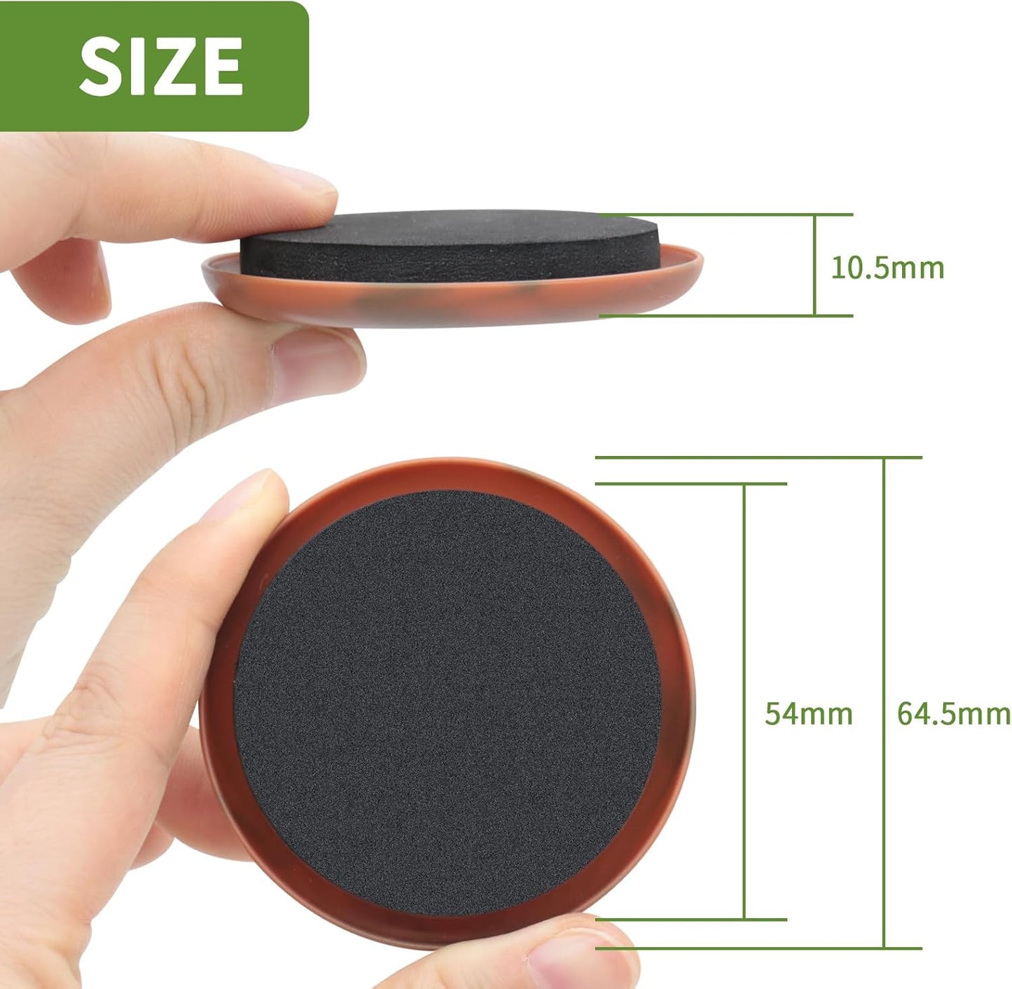 Furniture Sliders for Carpet 8 PCS - 2 1/2 inch Furniture Moving Slider Chair Legs Floors Protectors Furniture Movers Sliders – Move Your Furniture Easy & Safely(for Carpet) Brown Coffee