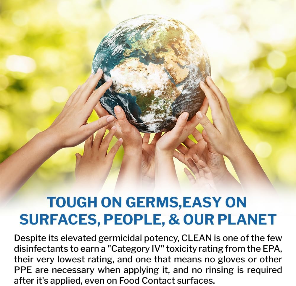 PermaSafe CLEAN, All-Purpose Hospital Disinfectant Cleaner; No Rinse, Hard, Soft & Food Contact Surface Sanitizer; Mold, Mildew and Fungi Killer; Odor Eliminator; Allergen Remover & More (128 Fl Oz)