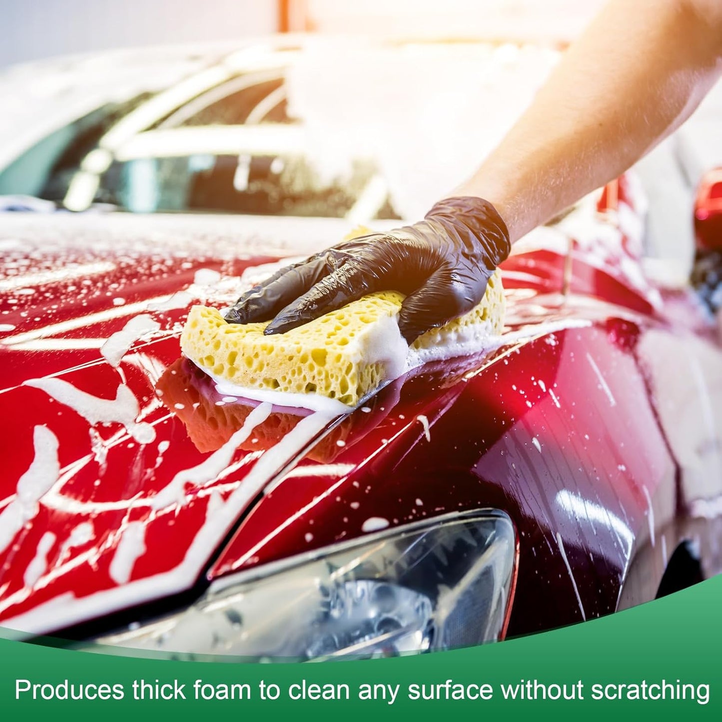 12-Pack Kitchen Sponges, Condense Eco Cellulose Non-Scratch Scrub Heavy Sponge for Kitchen/Household/Bathroom, Clean Tough Messes Dish Scrubber [Beige]