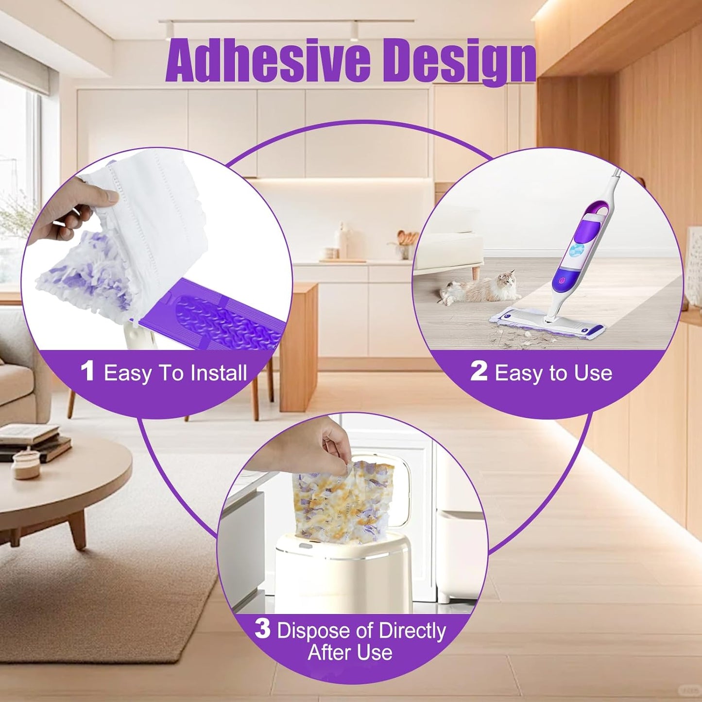 15 Pack Disposable Power Mop Refills for Swiffer Power Mop Multi-Surface & Wood Mopping Pad,Spray Wet Pads Refills, PowerMop Pads for Floor Cleaning(Quick-Absorb, No Residue)