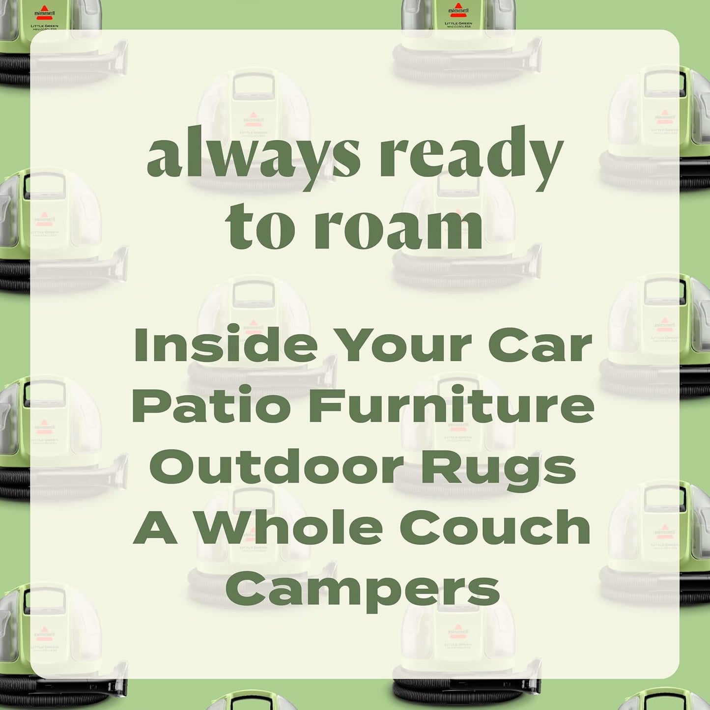 BISSELL Little Green Mini Cordless Portable Carpet and Upholstery Deep Cleaner, Car/Auto Detailer, with HydroRinse Self-Cleaning Tool and 4" Tough Stain Tool, 4015