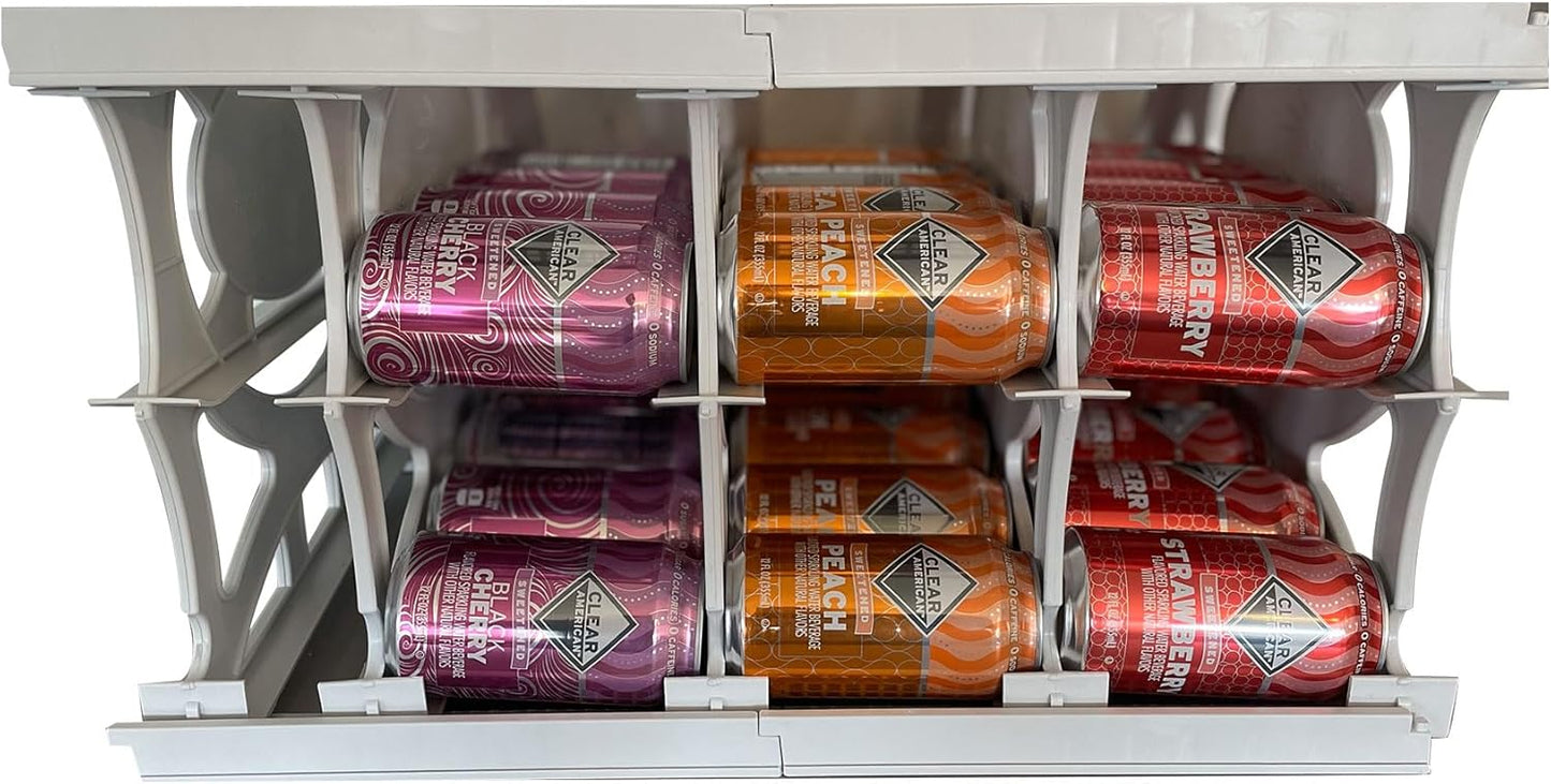 Shelf Reliance Cansolidator Pantry - 2-Pack Can Organizer for Pantry, Stackable Soda Can Storage for Kitchen, Holds 40 Cans of Food or Soda