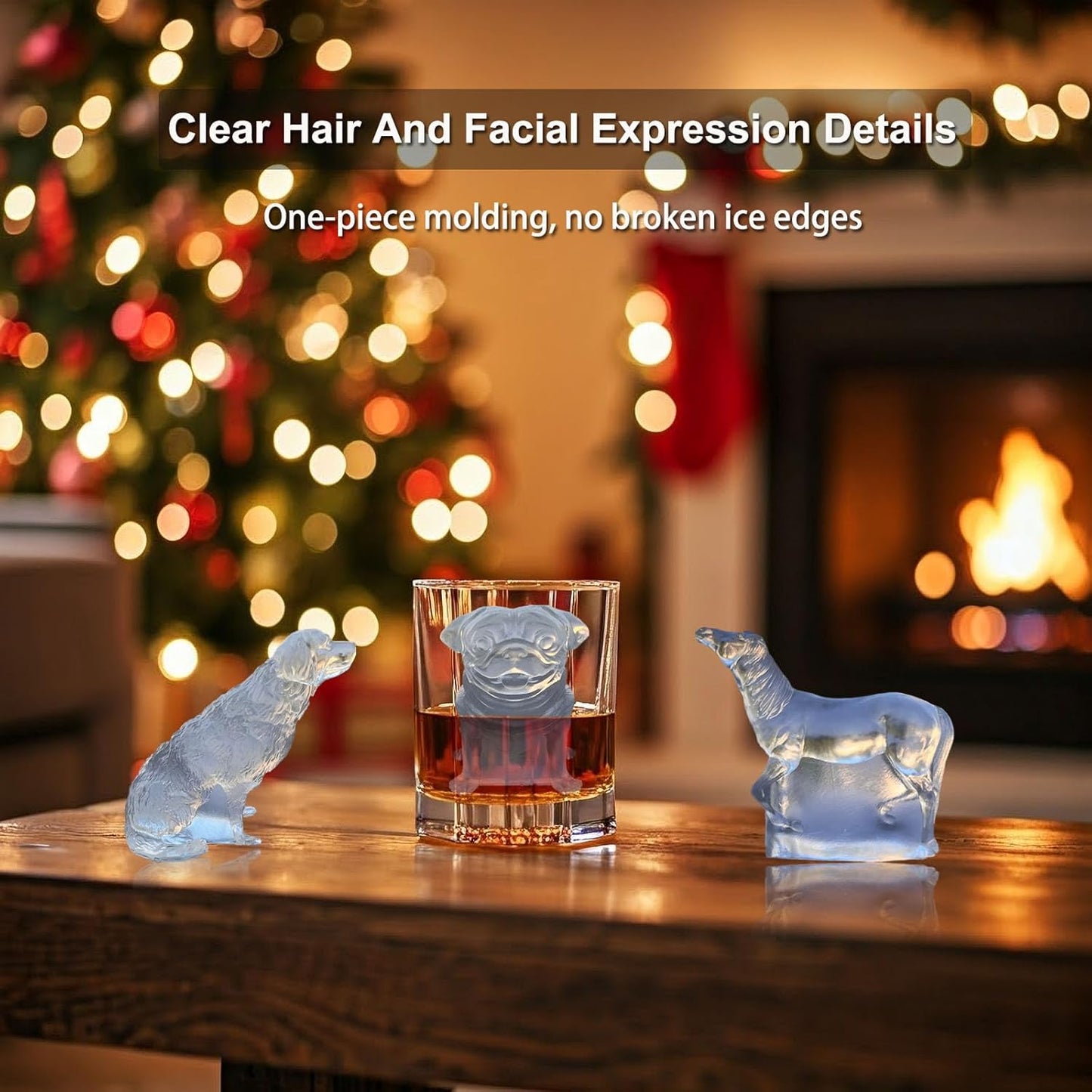 3D Golden Retriever Ice Cube Silicone Molds Tray for Whiskey, Cocktail, Bar; Fun Animal Shape Large Epoxy Resign Mold; Golden Retriever Gifts for Women Kids Dog Lover, 2 Pack