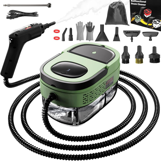 Handheld Steam Cleaner for Home, 2500W High Pressure Steam Cleaner for Car Detailing, 3 Steam Levels, 1600Ml Tank, High Heat Steamer for Bed Bugs, Couch, Furniture, Kitchen, Bathroom