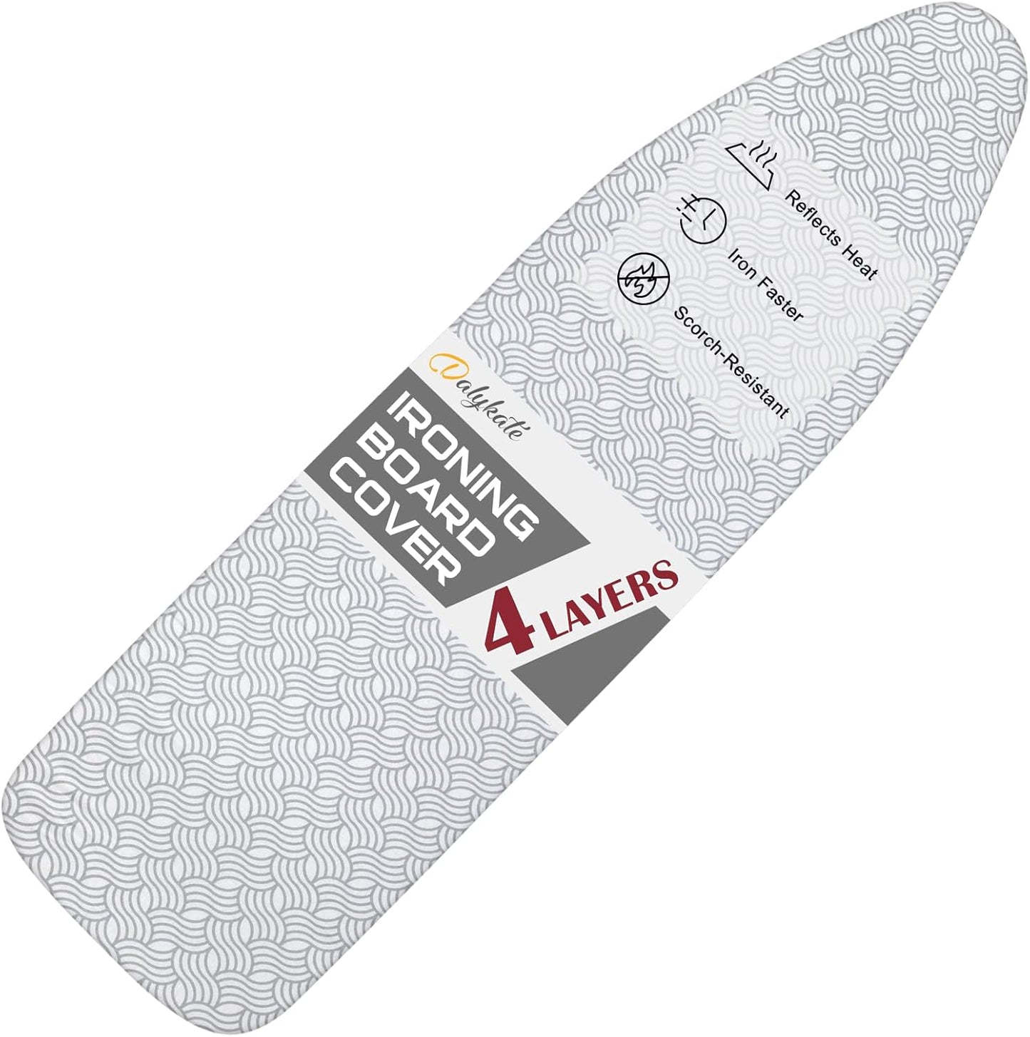 Dalykate Ironing Board Cover and Pad, 15" x 54", Thick Padding, Elastic Edge, Scorch & Stain Resistant, Includes Fasteners & Mesh Cloth