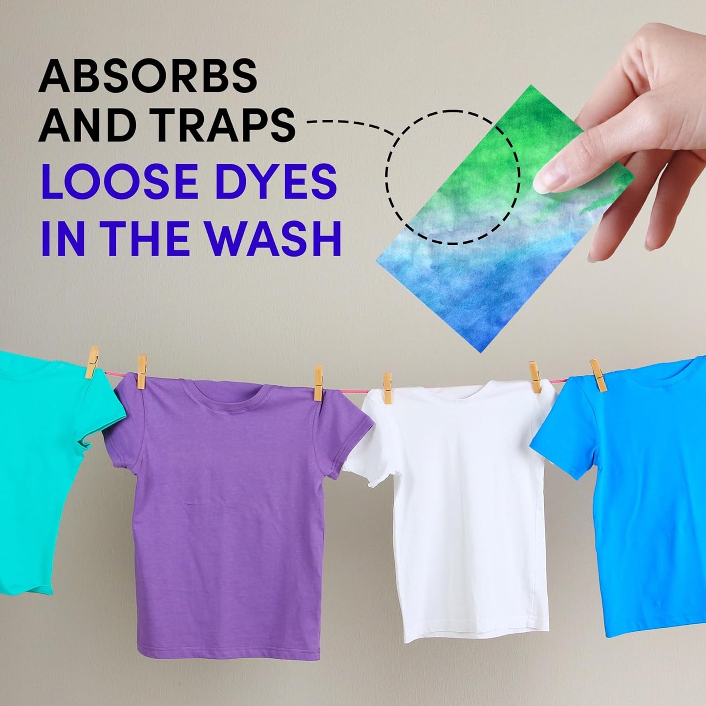 Zero Trace Color Catchers for Laundry - Protects Clothes with Laundry Color Dye Catcher Sheets and Bleed Remover - 80 Sheets