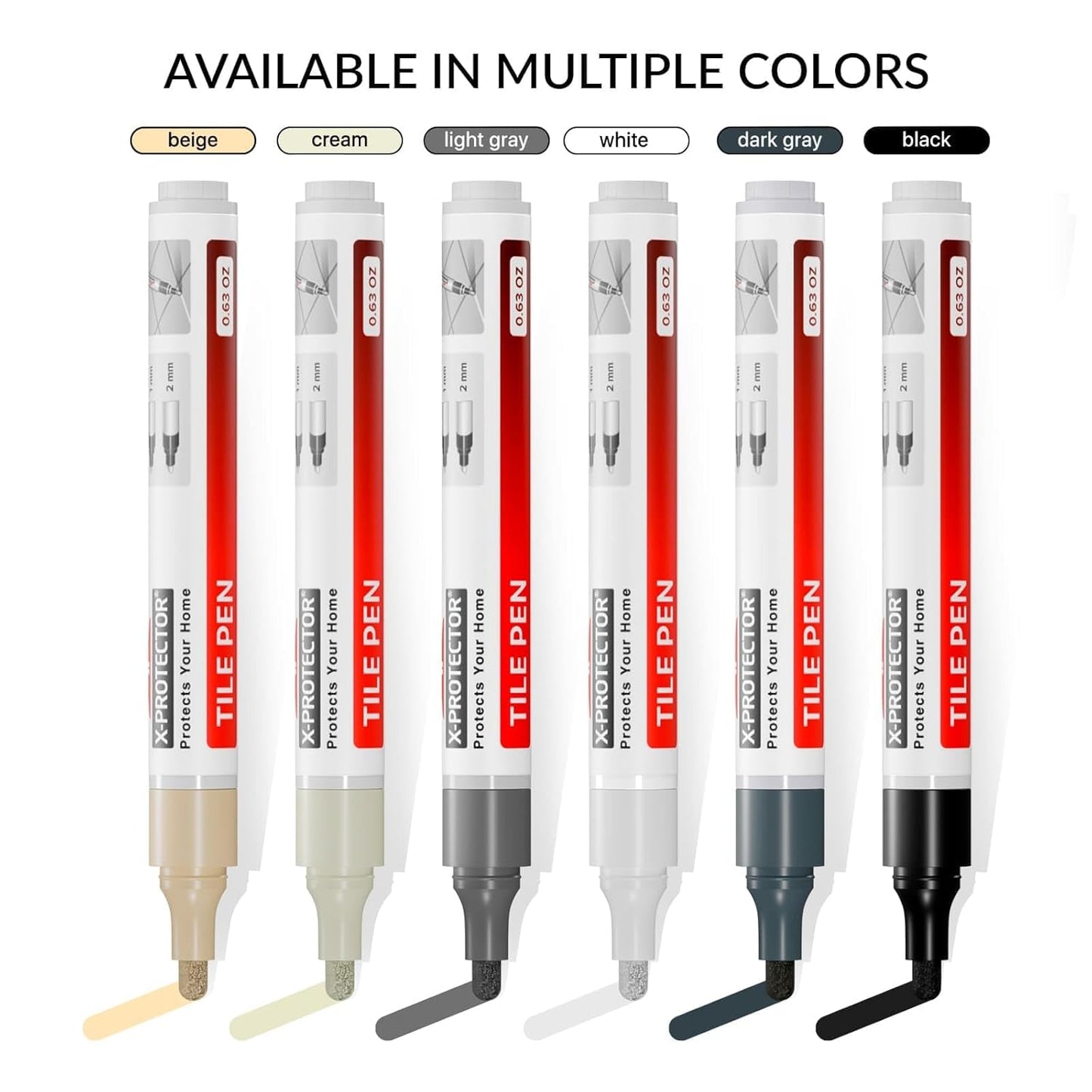 X-Protector Pen for Grout - 2 PCS, Black - Ideal Grout Paint Pens to Make Grout Black Again - Premium Grout Renew Pen with 2 Tips Types - Make Your Grouts Perfect Again!