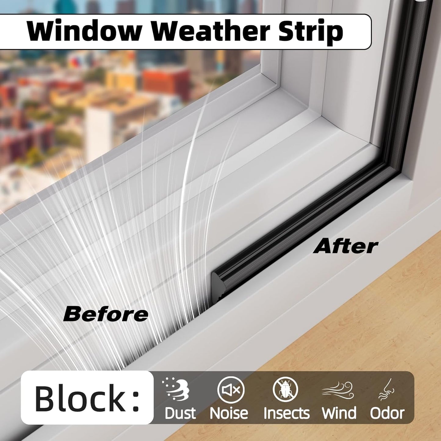 118" Wedge Weather Stripping Door Seal Strip for Door Frame & Window,Self Adhesive Window Insulation Draft Stopper Seal for Winter,Gray Foam Door Gap Filler for Soundproofing Light Blocker,Black