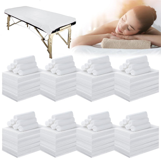 800 Pcs Disposable Bed Sheets for Massage Table 31" x 71" Massage Table Sheet Soft Non Woven Bed Cover Breathable for SPA Massage Beauty Tattoos(White)