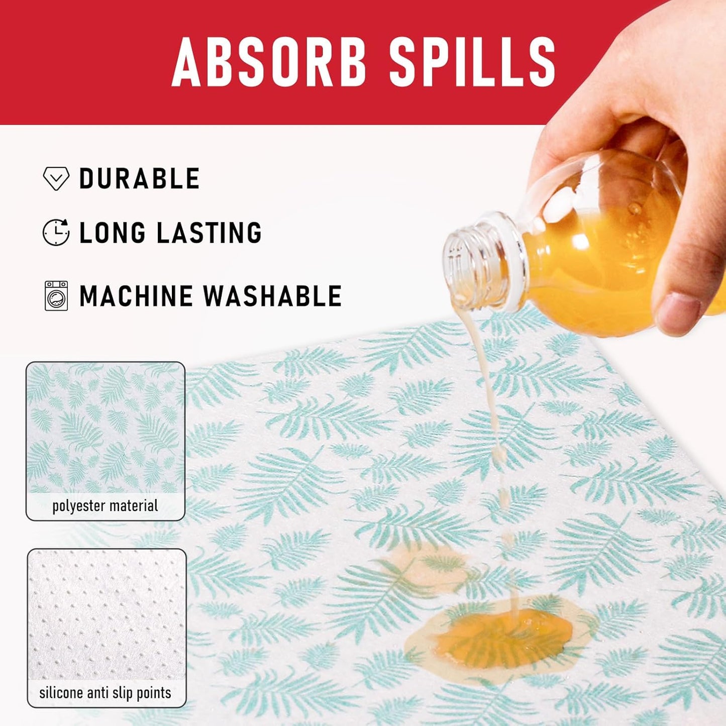 Cooyes 6 Pack Refrigerator Shelf Liners for French Door Fridge, 17.7" × 36" Extra Large, Non-Slip Fridge Mats Machine Washable, Refrigerator Drawer Liner for Glass Shelves Kitchen Cabinet