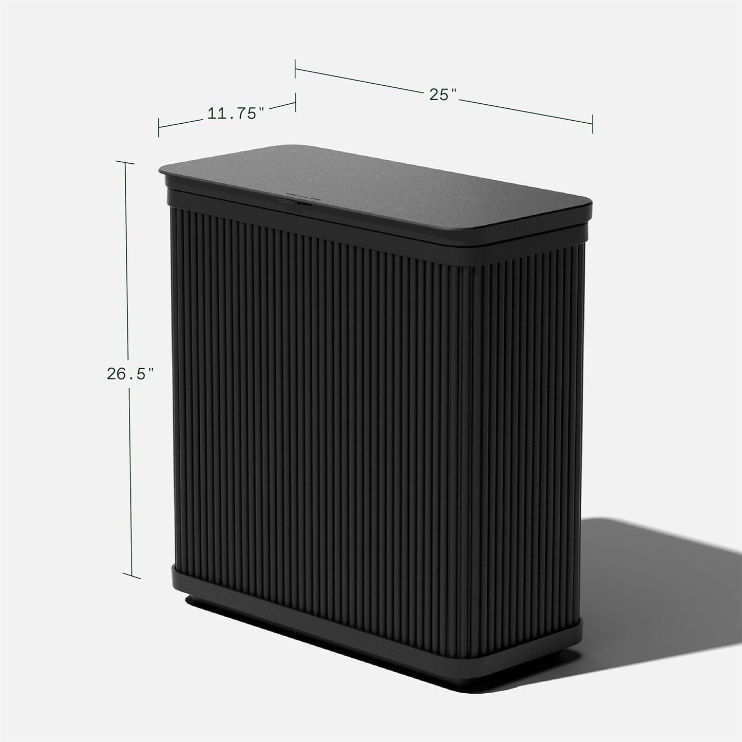 Veradek Tambour Series Outdoor Trash Can with Lid – All-Weather Waste Bin for Patio, Pool, BBQs & Parties | Durable Dual Bag System up to 30 Gallons | Modern Design for Backyard or Deck