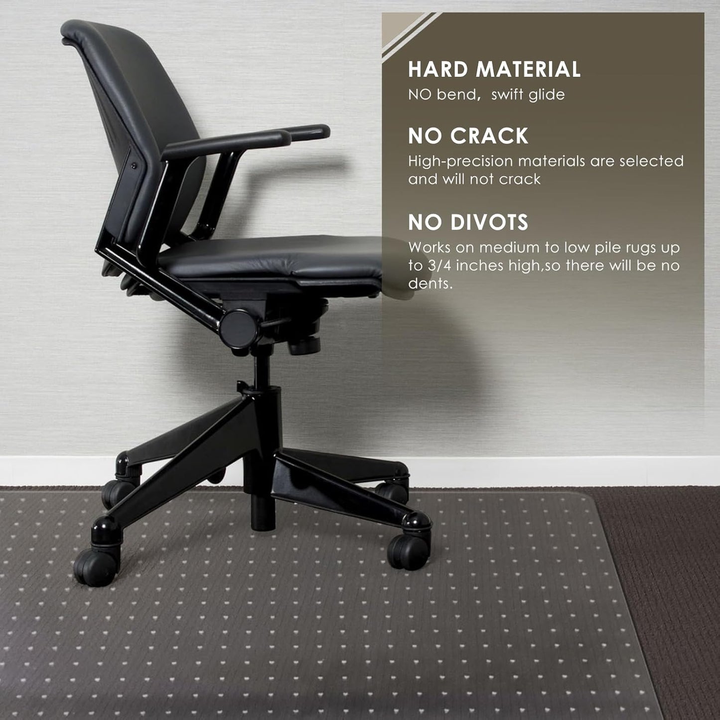 Azadx Heavy Duty Office Chair Mat for Carpet 32" x 55" Hard Material Chair Mat for Carpeted Floor Slip Resistant Carpet Protector for Home Office Easy Glide Desk Floor Mat for Office Chair on Carpets