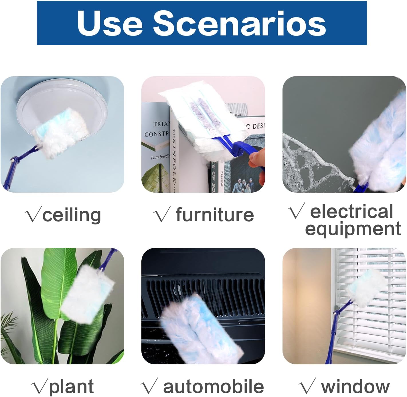 Disposable Dusters Refills, Heavy Duty Electrostatic Replacement Head 20 Counts