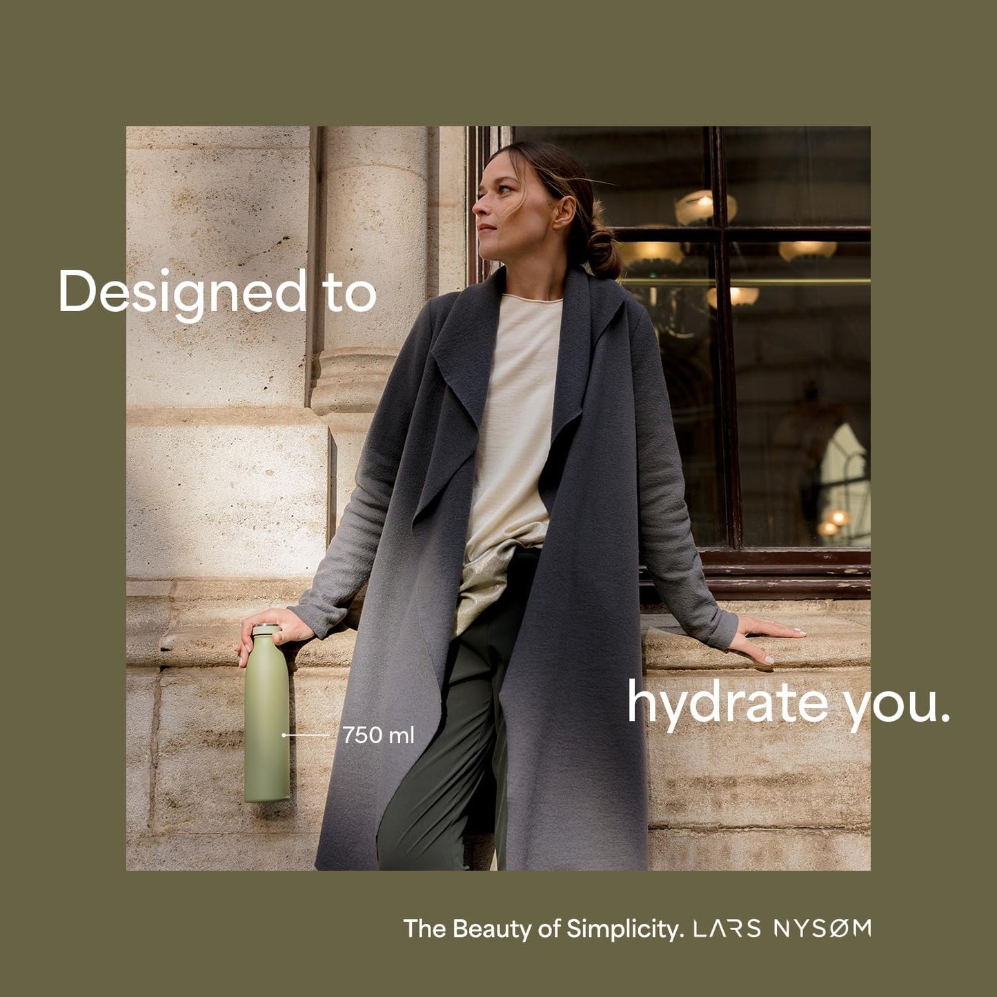 LARS NYSØM Stainless Steel Insulated Water Bottle 12oz 17oz 25oz 34oz 51oz | Insulated Thermo Flask for Hot and Cold Beverages | Leakproof Drinking Bottle (Sky Blue, 25.4 oz)